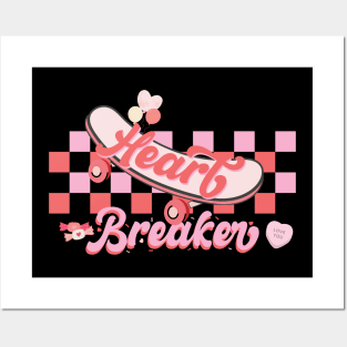 Heart Breaker Skateboard Valentines Day Posters and Art